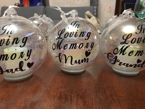 Memorial LED Glass Candle Bauble “In Loving Memory”